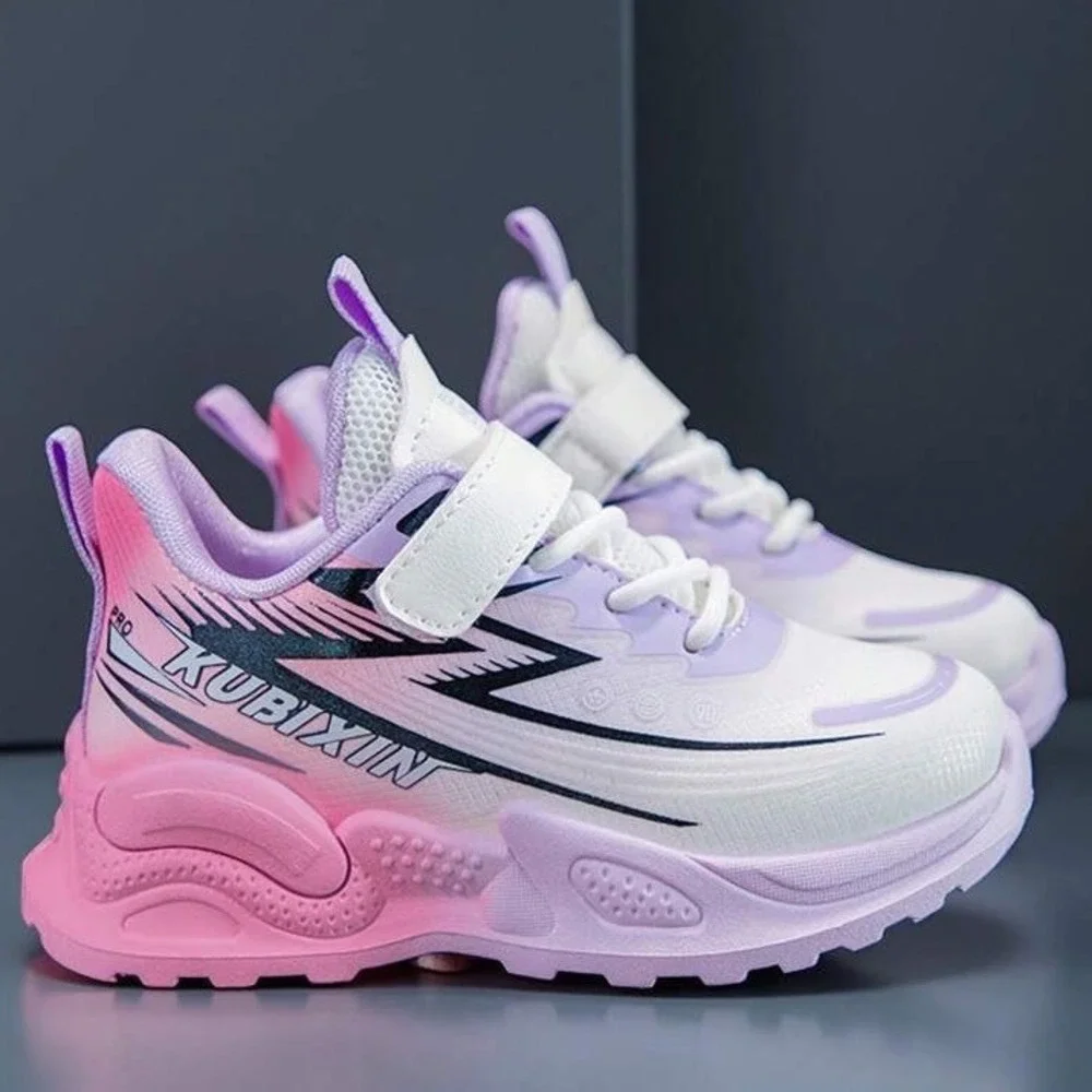 NIB Kids Girls KUBIXIN Sneakers Light Purple Pink Athletic Hook Loop Shoes Sz 1